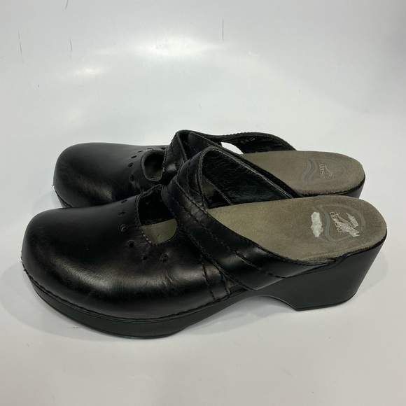 Dansko black leather mules clogs size 37 - Picture 5 of 9